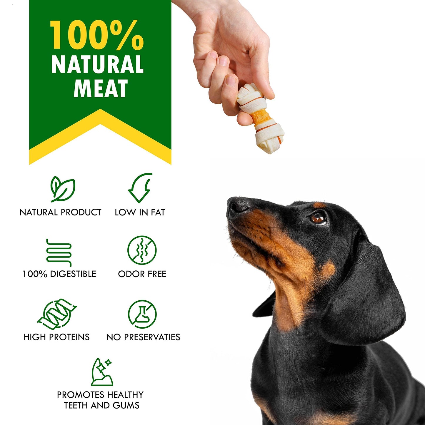 Rawhide Bones Wrapped with Real Chicken Meat – Healthy, Natural Dog Chews